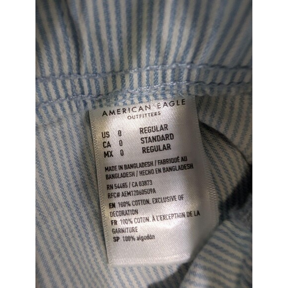 American‎ Eagle Tomgirl Jogger Pants Womens 0 Blue Striped Drawstring Casual 25W - Picture 6 of 9